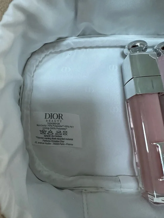 NIB - Dior Metallic Gold Woven Cosmetic Case set with lip products - Picture 7 of 10